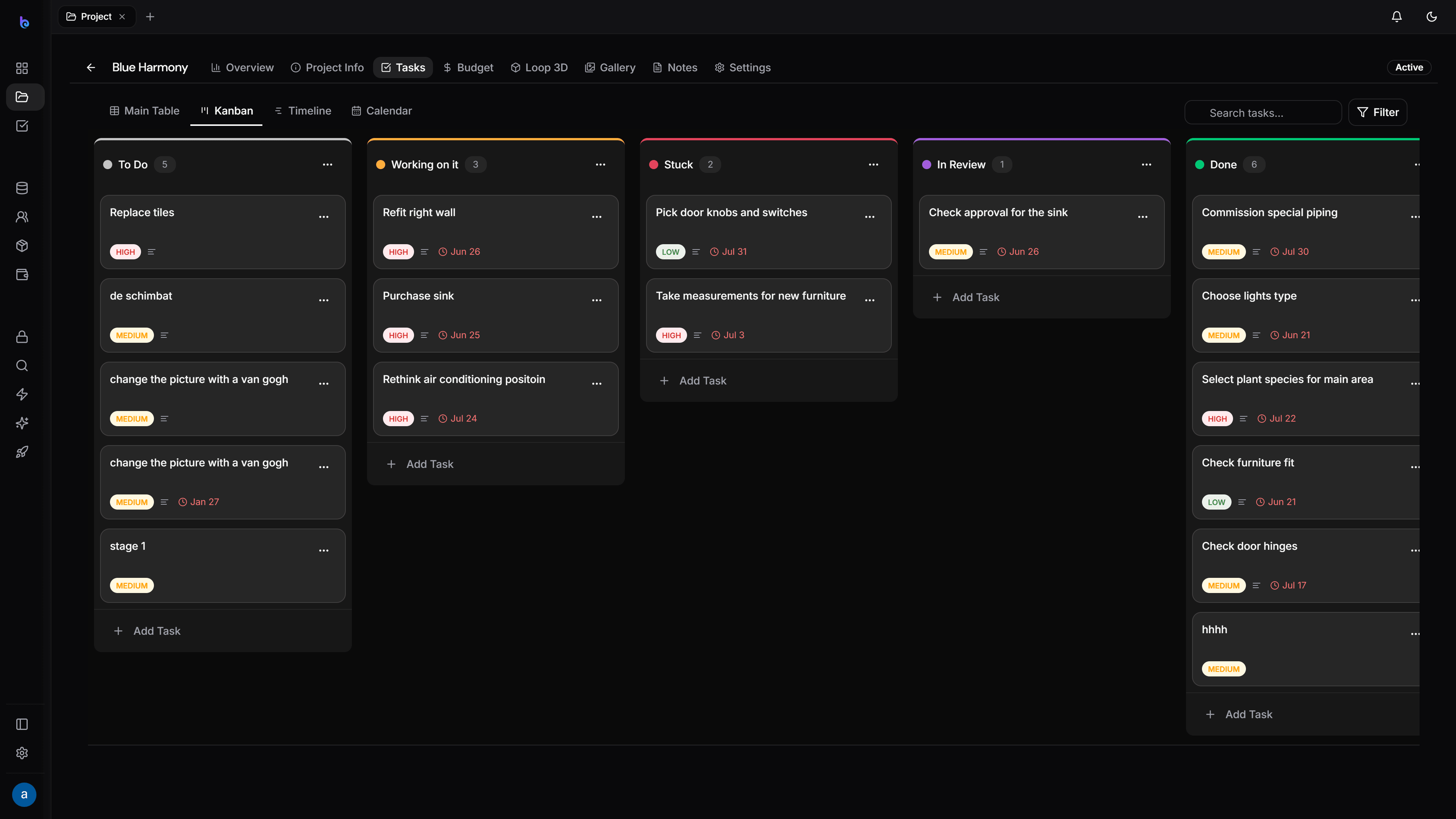 Board view — dark